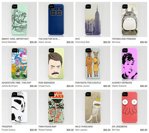 grid of iPhone cases