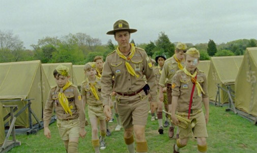 the scouts walk through camp