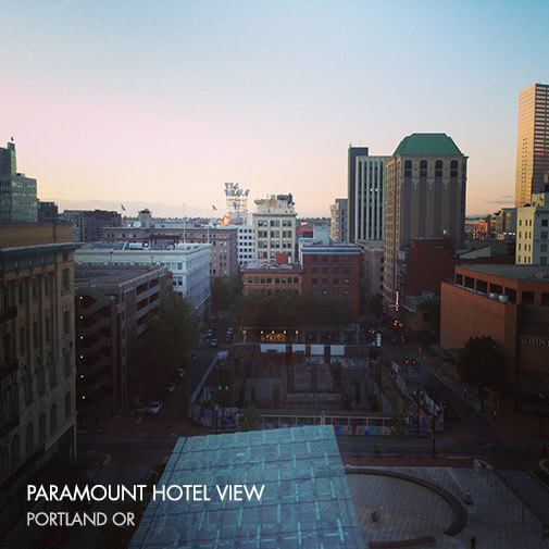 the view from the Paramount Hotel in Portland, OR