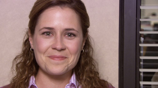 Pam smiling at the camera