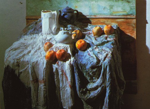 George Segal sculpture of a Cezanne still life