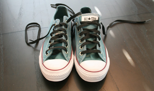 freshly dyed green Converse