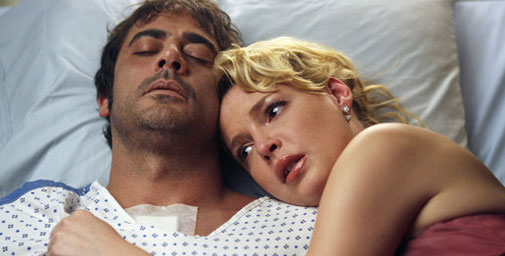 Denny and Izzy in his hospital bed