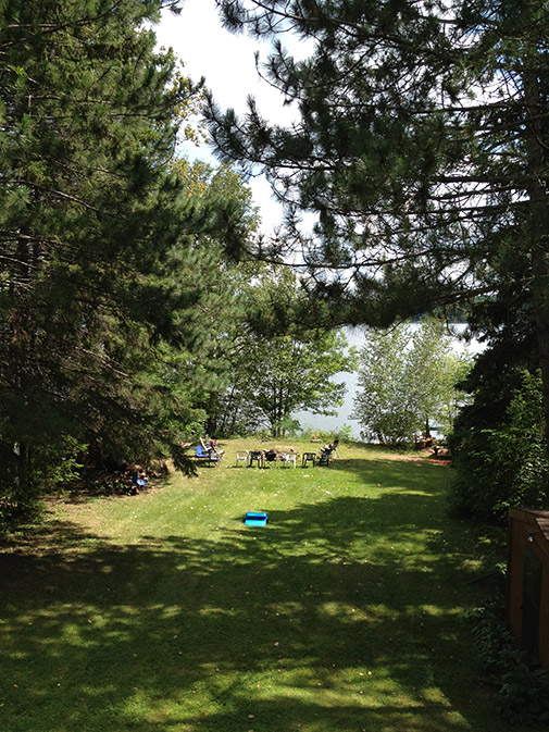 hillside toward the lake at Clay’s childhood home