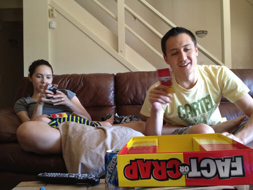 Vanessa and Steve playing board games