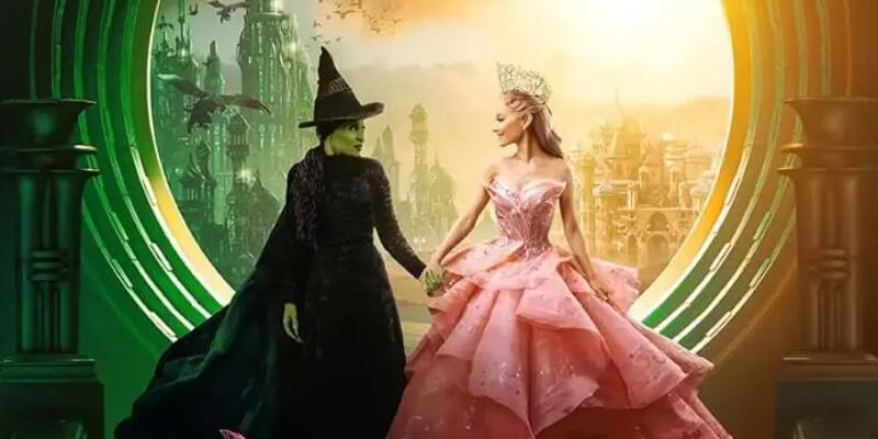 Cynthia Erivo and Ariana Grande as Elphaba and Galinda