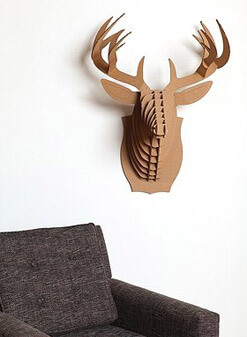 deer head made of cardboard
