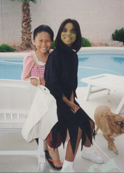 me and my friend Tessa as kids on Halloween