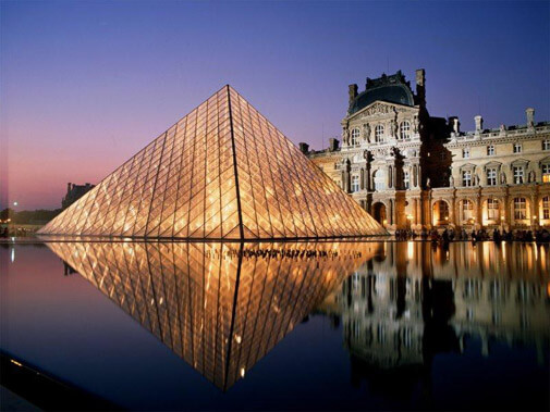 the Louvre’s glass pyramid