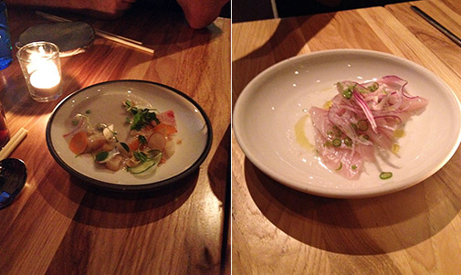 turnip dashi and amberjack ceviche